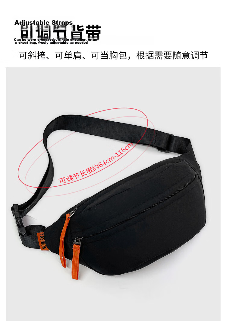 Banjeni Travel Casual Crossbody Waist Bag Large Capacity Outdoor Sports Backpack Men Student Lightweight Commuter Women Shoulder Chest Bag 3