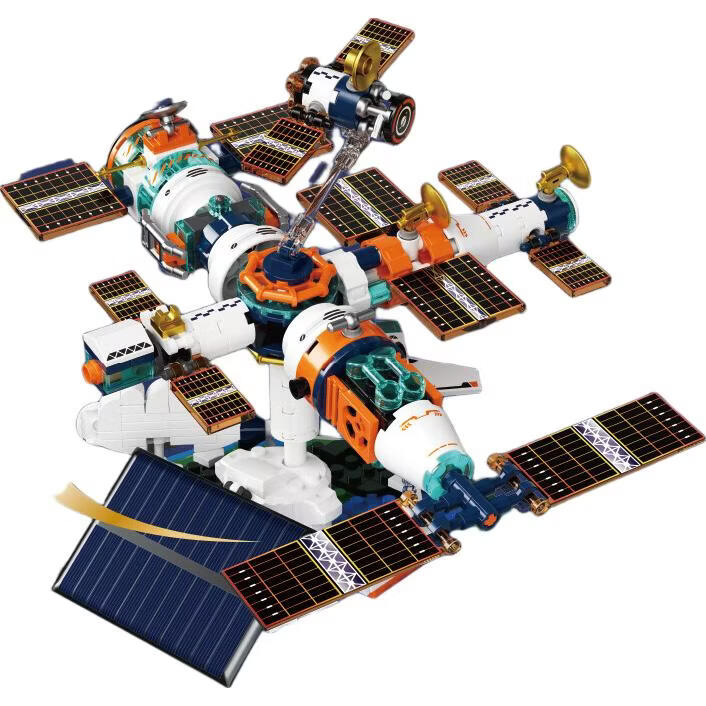 JAKI Building Block Solar Space Station Signal Reception Tower Set Toy for Boys Birthday Children's Day Gift