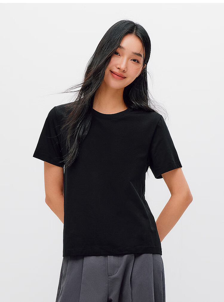 Semir Mall Style | Women's Summer Short Sleeve T-Shirt Solid Color Crew Neck Regular Shoulder Top 2026 Versatile Shirt 101926100001 27
