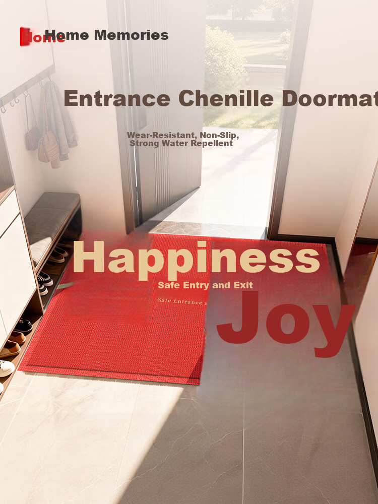 Jushiyi Outdoor Door Mat Home Gray Non-Slip Snowy Fleece Floor Mat 50x80cm No Text Gray 1
