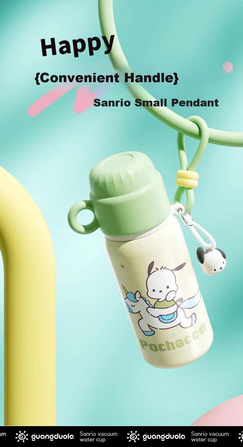 Guangduola Children's Insulated Cup, 316 Stainless Steel Meleti Water Bottle, Elementary School Student Water Jug, Kindergarten School Use, Three-Drinking Straw 6