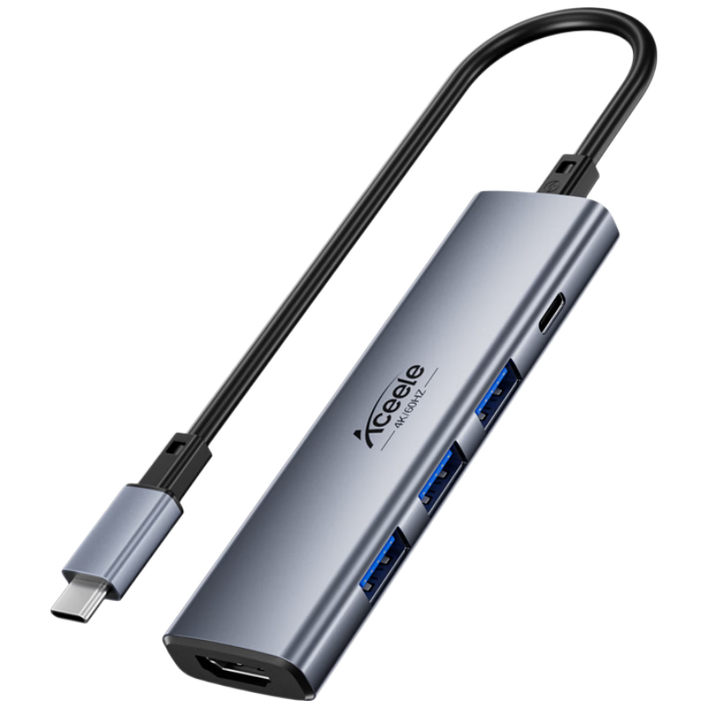 ACEELE Type-C 5-in-1 HDMI Hub USB Multiport Adapter PD Fast Charging Laptop Tablet Converter 0.15m