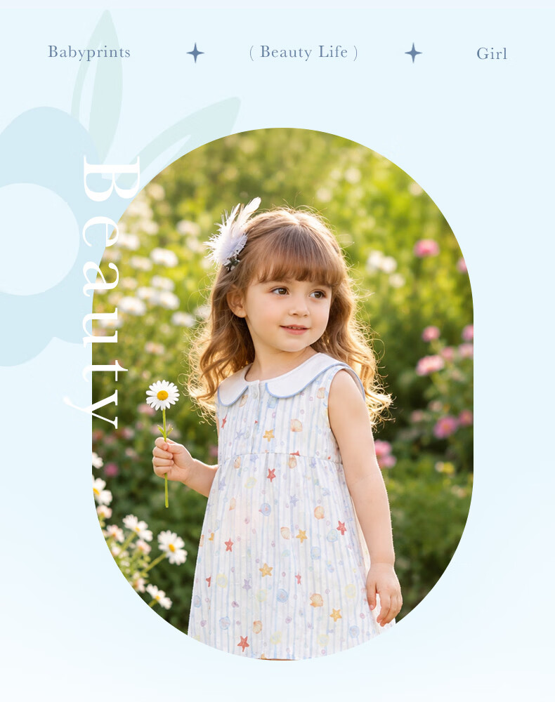 Babyprints Girls Summer Dress Sleeveless Cotton Cute Sweet Birthday Dress Dream Princess Dress Size 110 2