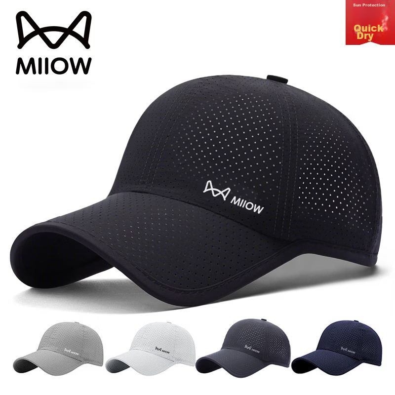 Miiow Men's Summer Baseball Cap Mesh Breathable Duckbill Hat High-End Brand Sunshade Hat Black