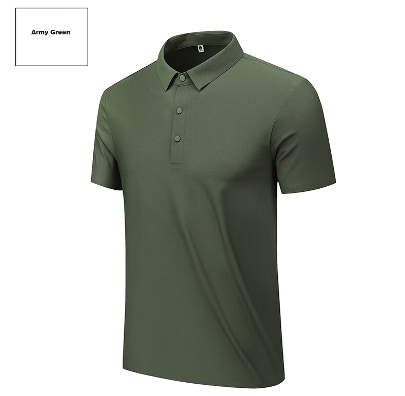 Jeanswest Men's Short Sleeve Polo Shirt Summer Thin Ice Silk Breathable Quick-Dry Casual Business Commuter Top 23