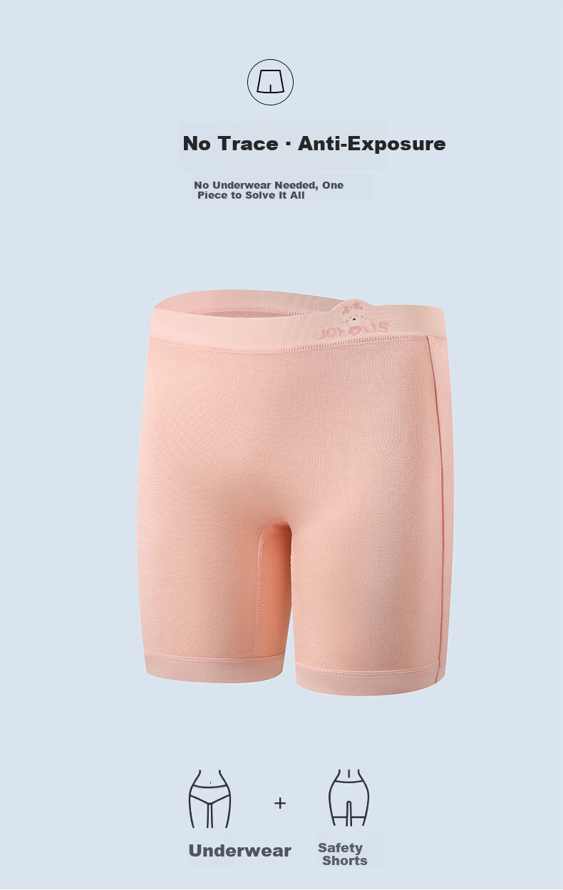 Miiow Kids Safety Shorts 3-Pack Girls Silk Gusset Three-in-One Anti-Exposure Boxer Briefs 3