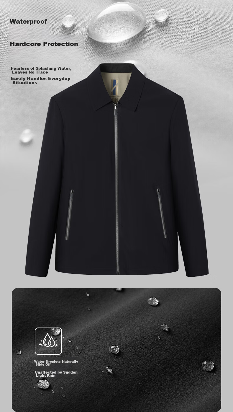 Shanshan [Three-Proof] Executive Jacket Men's Seamless Lapel Coat Business Commuter Wrinkle-Resistant Civil Servant Top Black 2