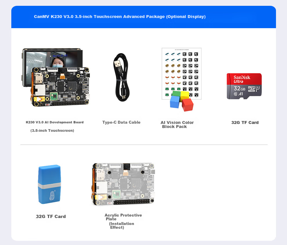 ChuangLeBo K230 Development Board CanMV K230 3.0 AI Development Board Vision Recognition Module Camera Artificial Intelligence 24