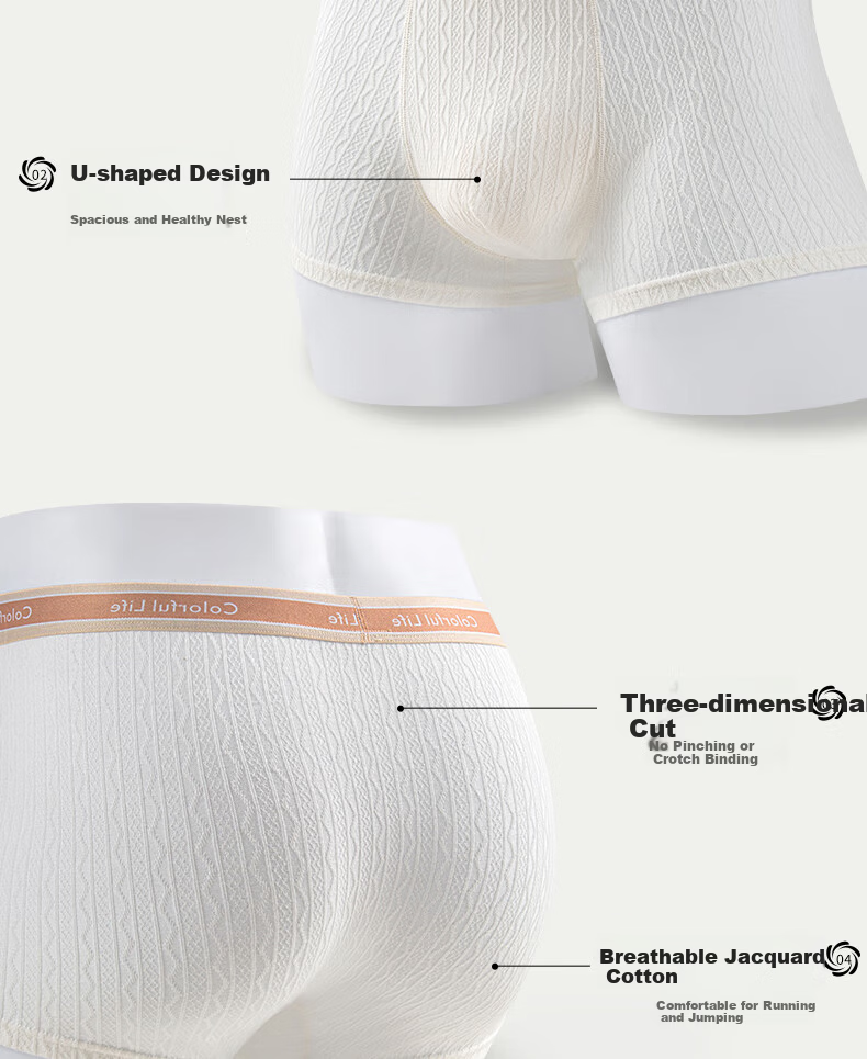 Hodo Kids Pure Cotton Antibacterial Boys' Underwear Age 7A Antibacterial Crotch Developmental Underwear 4-Pack Solid Color Stripes 180 11