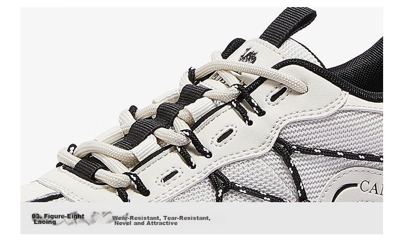 CAMEL Women's Cute Ugly Light Outdoor Casual Shoes Color-blocking Thick-soled Sneakers L26SXG3168 Off-white/Black Size 36 17