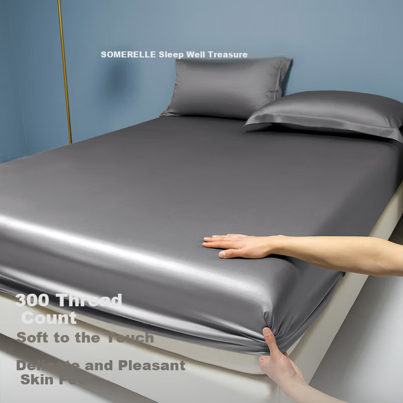 SOMERELLE A-Class Xinjiang Long-Staple Cotton Fitted Sheet Single Pure Cotton Double 1.8m Bed Full Cotton Non-Slip All-Inclusive Protector
