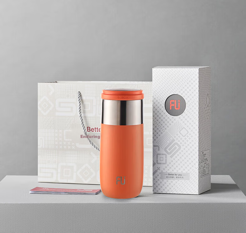 FU Insulated Ceramic Liner Women's High-Value Coffee and Tea Water Bottle Insulated Cup Premium Gift Box Birthday Present 2