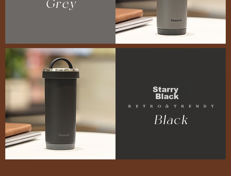Peacock Insulated Coffee Mug 316 Stainless Steel Water Bottle Large Capacity White Travel Cup for Women Students 18