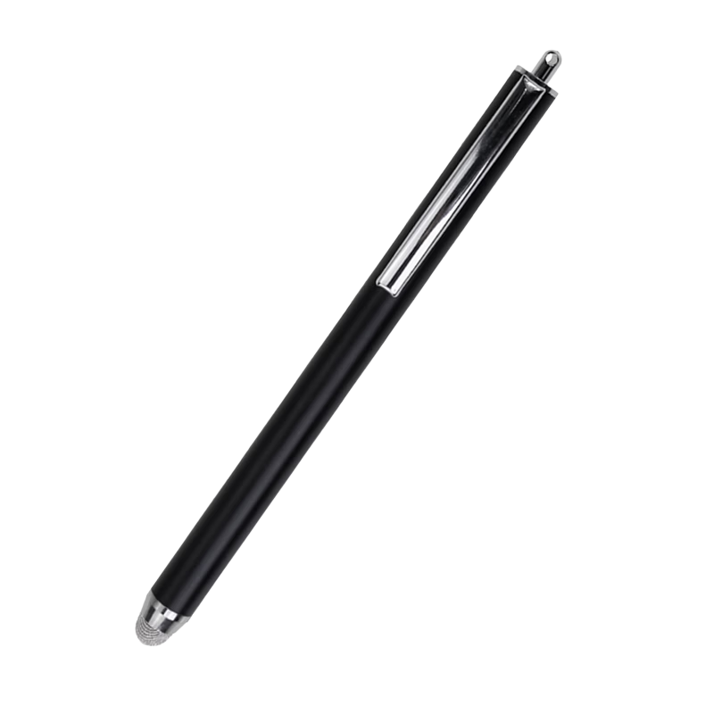 JPLAYER Capacitive Stylus Pen for iPad, Mobile Phones, Students, and Tablets, Universal Touchscreen Stylus for Drawing, Editing, and Photo Retouching, Silver Fiber Tip - Black