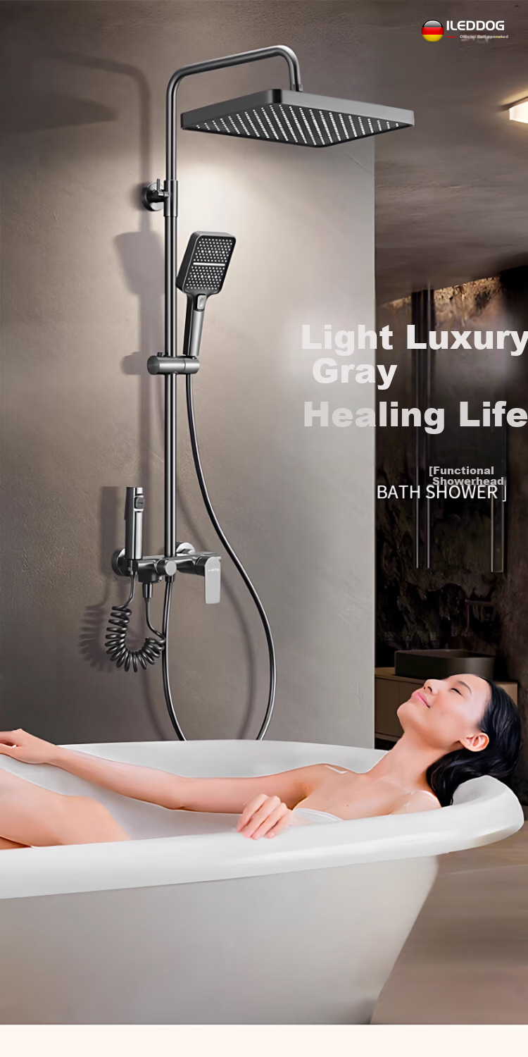 ILeddog [Germany] All-Copper Body Shower Set Home Bathroom Bath Shower Head Complete Set SL-003 3