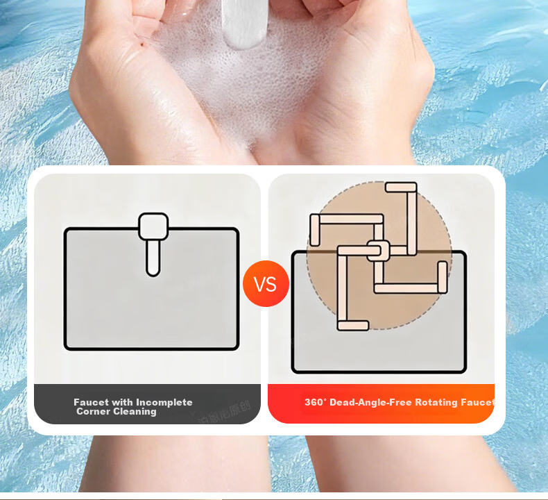 BOONEN Basin Faucet Mechanical Arm Lucky Cat Washbasin Bathroom Universal Rotatable Hot and Cold Mixer Tap 8