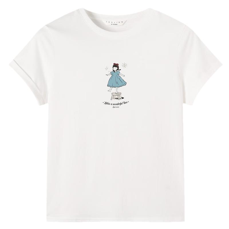 TonLion 2026 Summer Women's Patterned Short Sleeve T-Shirt Casual Versatile Fashion High-End Comfortable Breathable Tee