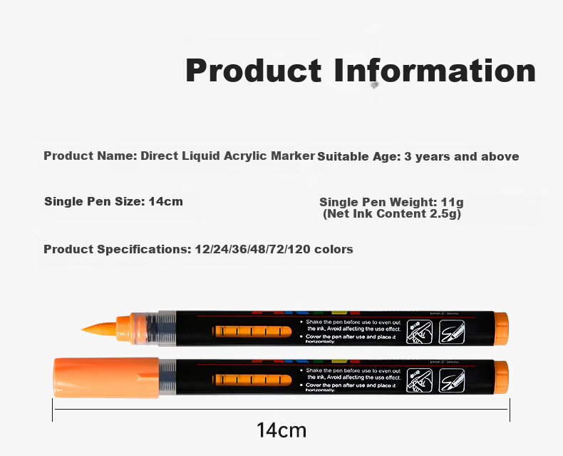 Touchcolor Little Black Box Direct Ink Acrylic Soft Tip Marker Soft Tip Children's Kindergarten Drawing Non-Staining Opaque Washable 120-Color Watercolor Pen Art Education 9