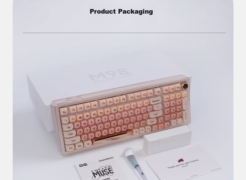 EWEADN Muse M98 Foundation Liquid Mechanical Keyboard for Women High-Value Silent Wireless Bluetooth Tri-Mode Gasket Custom 98-Key Wired Gaming Office Laptop Universal 13