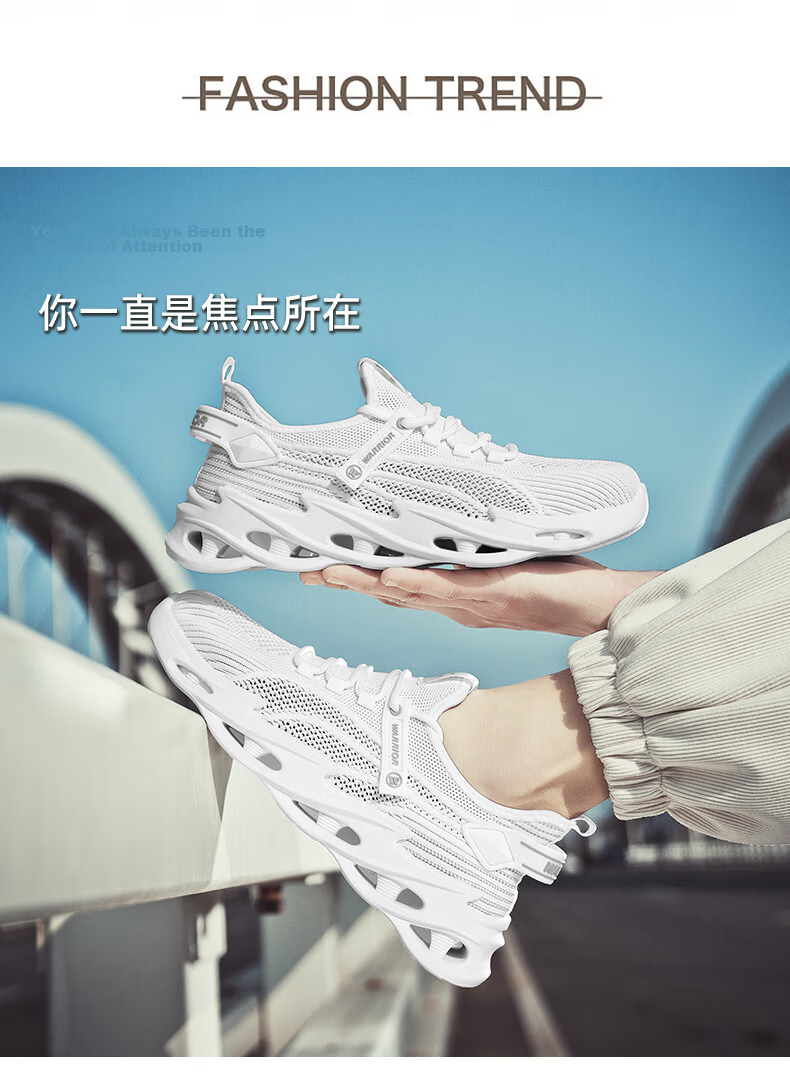 Warrior Official Men's Summer 2026 New Breathable Mesh Running Shoes Lightweight Shock Absorption Sports Shoes in Beige and Green 3
