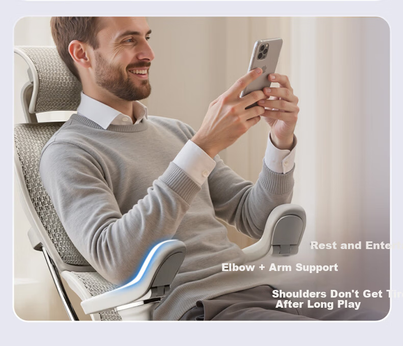 Ergonor Baoyou Jinhao E2 Pro Flagship Ergonomic Office Chair Computer Chair Silver White Mesh 16