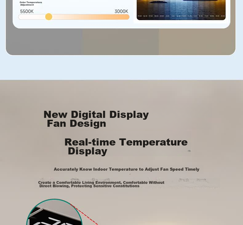 Delpure Eye-Care Living Room Ceiling Light with Bladeless Fan Integrated Modern Minimalist Main Lamp Large Airflow New Model 20