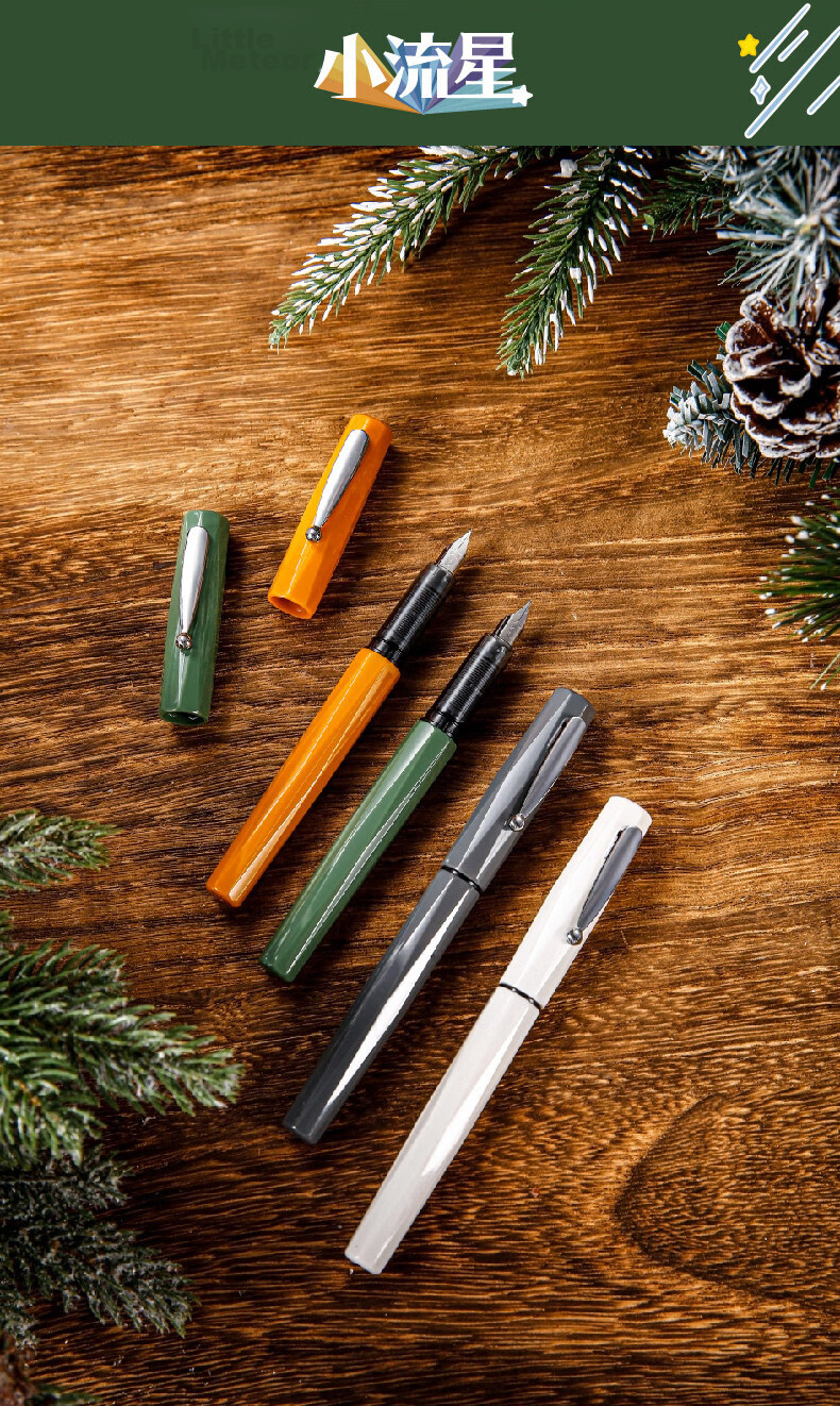 PLATINUM Lucky Stone Series Calligraphy Fountain Pen Small Meteor Entry-Level Refillable Ink Cartridge Converter Hard Pen Calligraphy 10