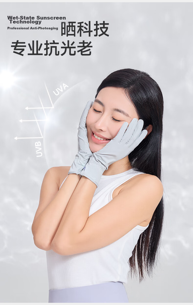UV100 Taiwan Summer UV Protection Gloves New Anti-UV Breathable Touchscreen Non-Slip Cycling Gloves 25533 Dark Night Black 3
