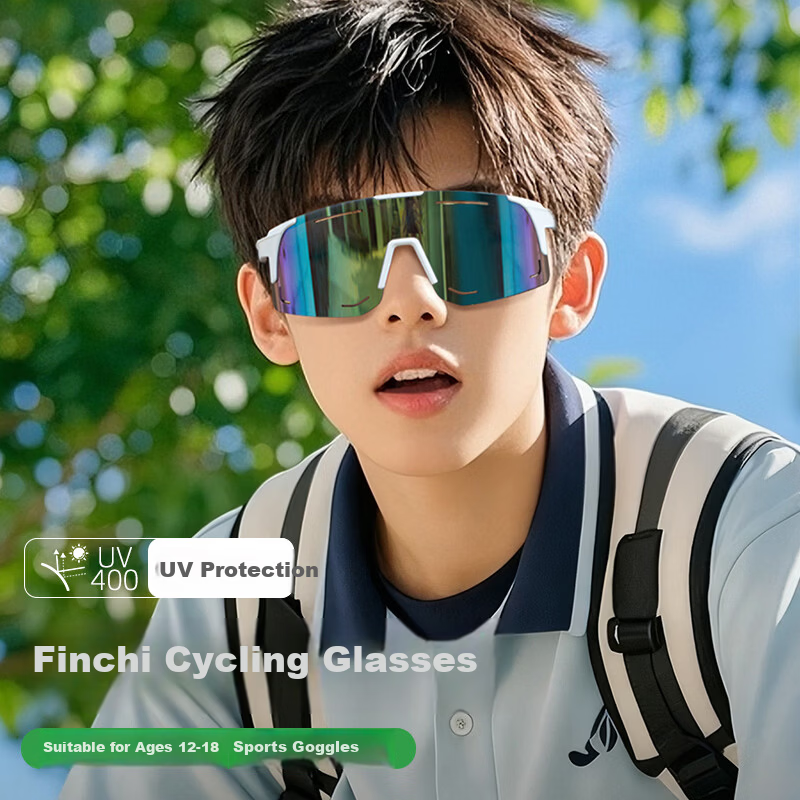 FENCHI Youth Cycling Goggles Windproof UV Protection Outdoor Sports Glasses Kids Spring Autumn Sun Protection Sunglasses