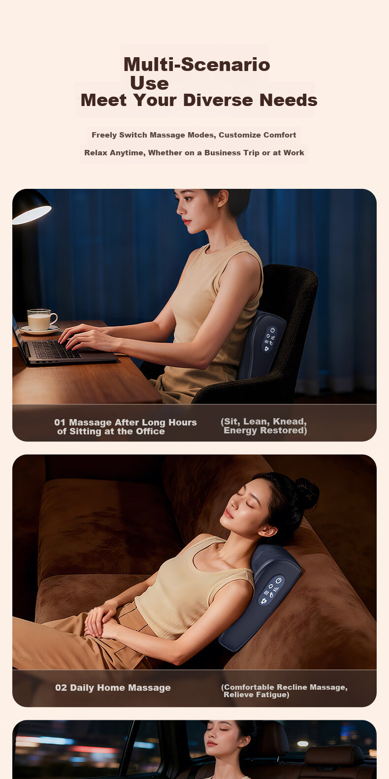 Ai Professor Cervical Massager Waist Massager Massage Pillow Shoulder Neck Waist Back Leg Massage Cushion Full Body Automatic Kneading Heating Practical Birthday Gift for Parents Elderly 9