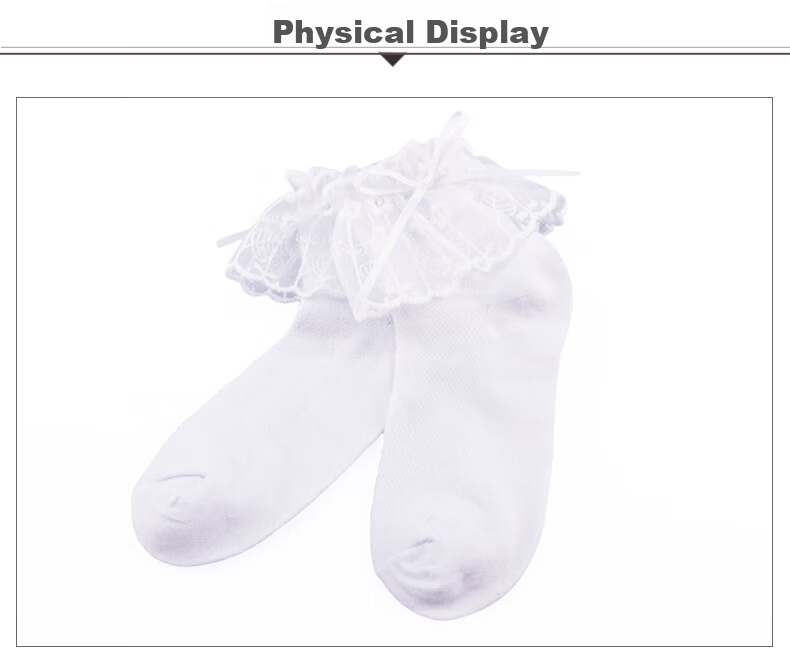 Aiwu Ge Children's Latin Dance Competition Socks Girls White Lace Trim Socks Modern Dance Socks Grading Short Socks Size S 5