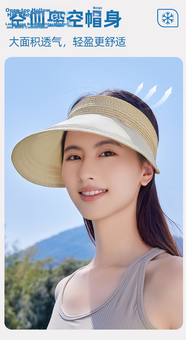 Romon Women's Sun Protection Hat UV Protection Wide Brim Face Cover Cycling Outdoor Open Top Sun Hat 5