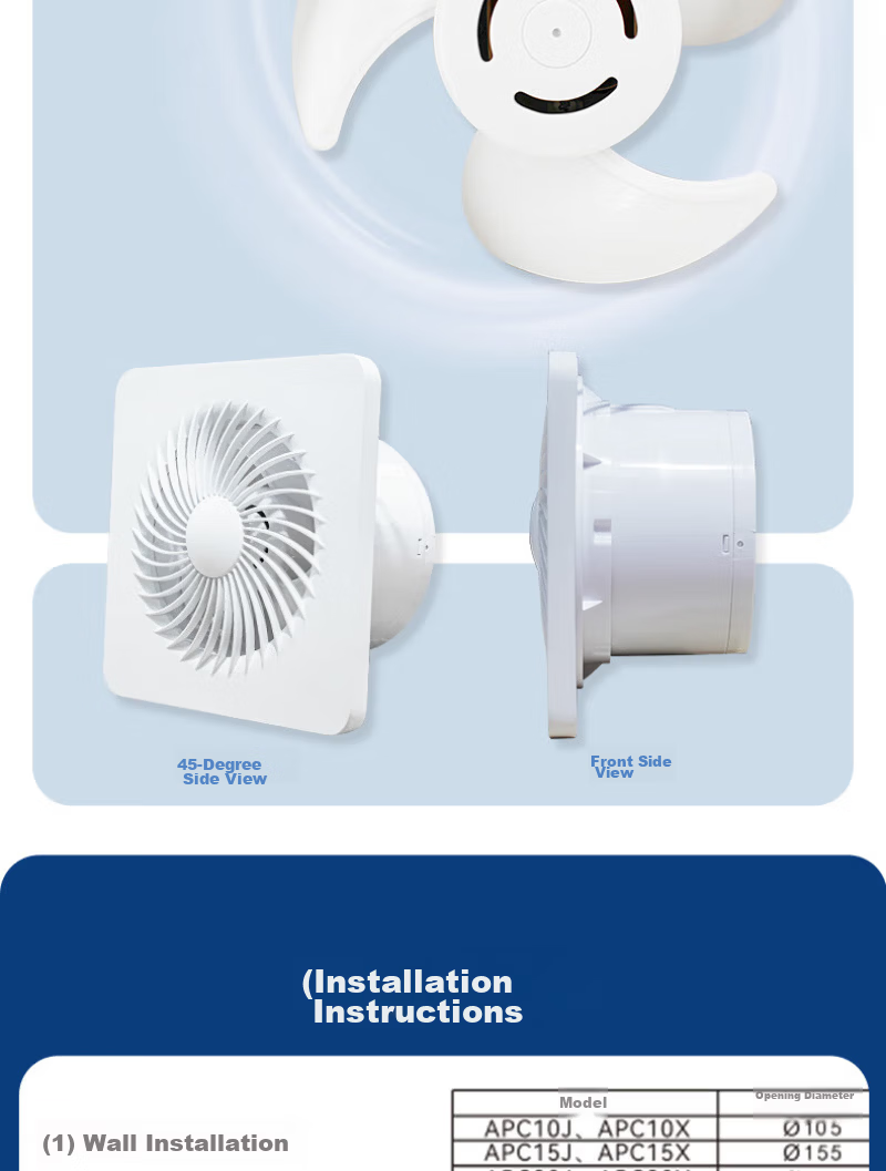 GENUIN Ventilation Fan Wall and Window Dual-Use Exhaust Fan Kitchen Window Fan Glass Hole Installation Extractor 4 Inch APC10X [Hole Diameter 100-110mm] 9