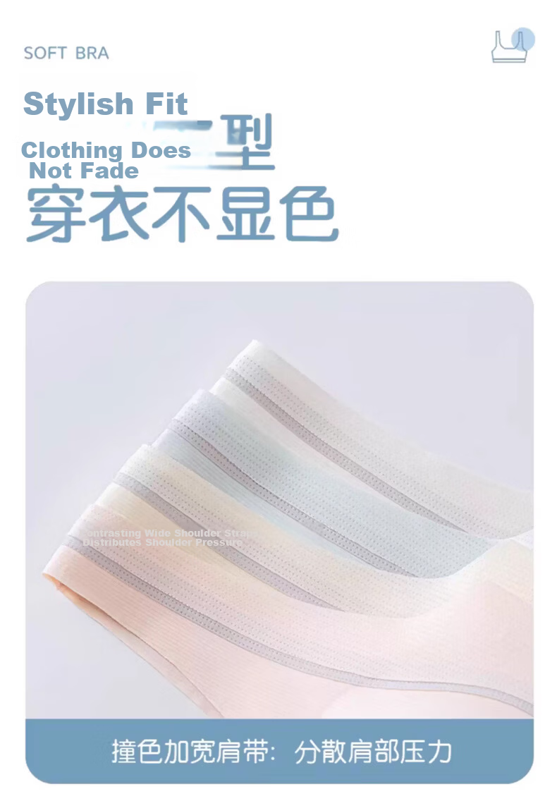 GUJIN Girls' Bra Summer Stage 2 Development Period High School Student Sports Seamless XL 24