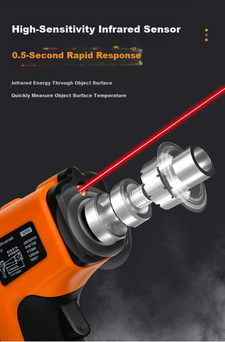Pading Infrared Thermometer Industrial High-Precision Temperature Gun for Water, Oil, and Kitchen Baking Temperature Measurement 4