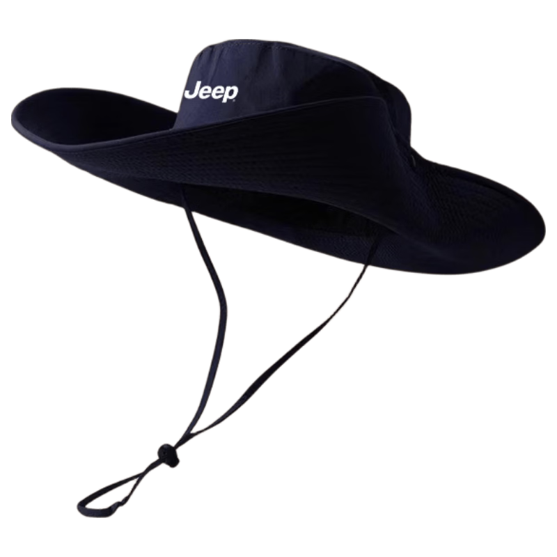 JEEP Big Head Mountain Climbing Hat Men's Summer Denim Wide Brim Fisherman Sun Protection Hat Women's