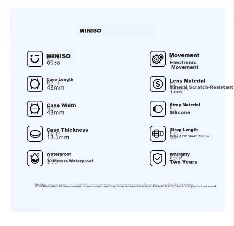MINISO Digital Watch for Men and Women, Students, Waterproof, Durable, Sports Watch for Children and Teens 8