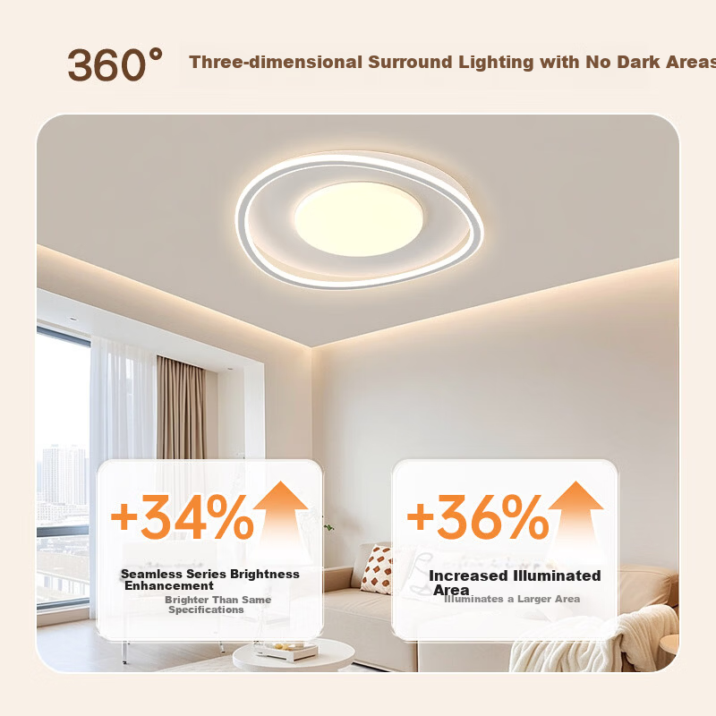 AOC Ceiling Light Bedroom Lamp LED Eye Protection Nordic Cream Style 40cm with Installation