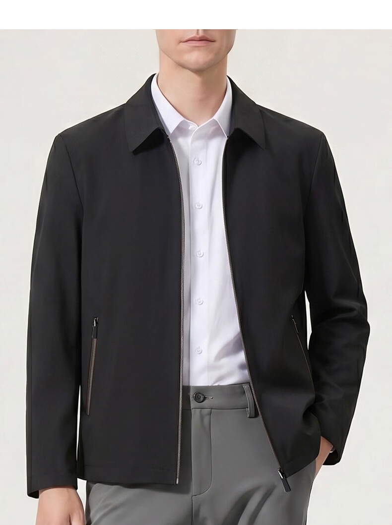 Shanshan [Three-Proof] Executive Jacket Men's Seamless Lapel Coat Business Commuter Wrinkle-Resistant Civil Servant Top Black 11