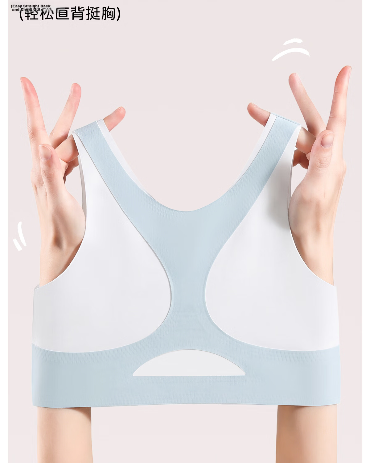 Tingmei Girls Front Zipper Sports Shockproof Vest Bra for Teens Seamless Development Period High School Students Blue 2XL 21