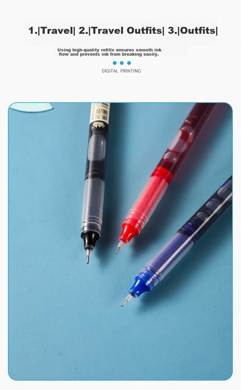 Xiaobaidian Red 0.5mm Neutral Liquid Rollerball Pen Full Needle Tube Red Correction Pen Large Capacity Carbon Ballpoint Pen 40pcs/Barrel RP007 2