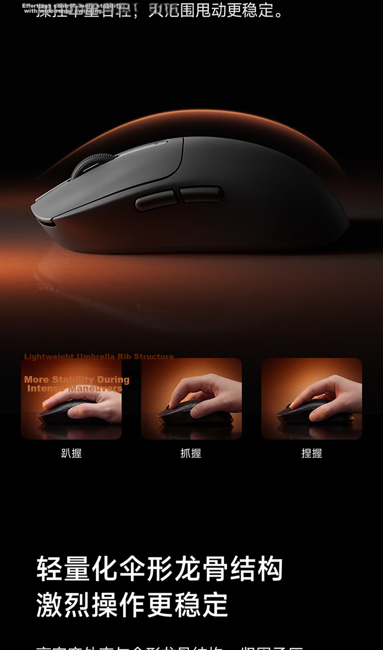 MI Mouse X1 Wireless Gaming Mouse, Dual-Mode (2.4GHz/Wired), Lightweight, 3395 Sensor, Dual 8K, 26000 DPI, for Valorant, CS2, VALORANT, LOL, Black Color 9