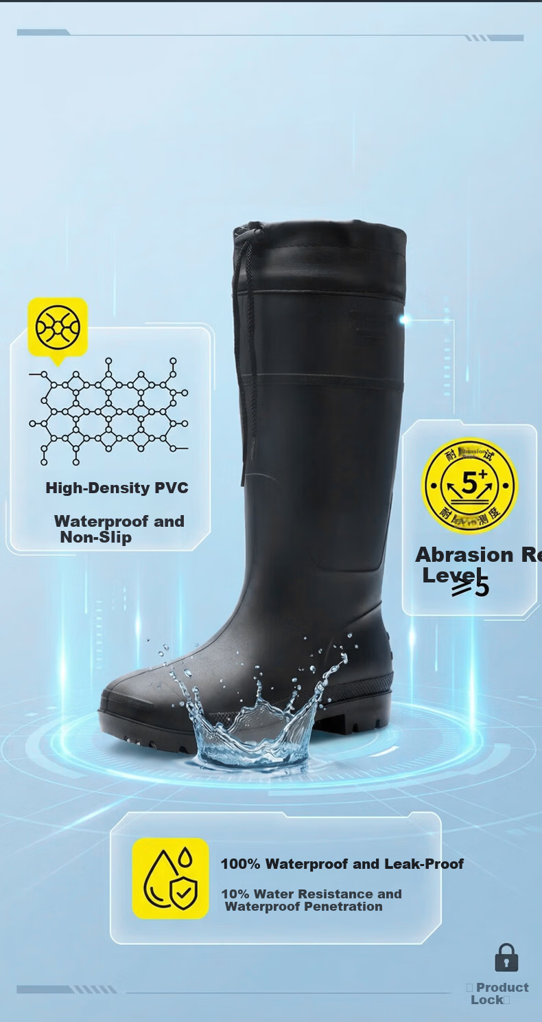 BlueOwl Shield Men's Outdoor Waterproof Non-Slip Rain Boots Rubber Shoes Durable Water Shoes YX1008-1 Size 44 4