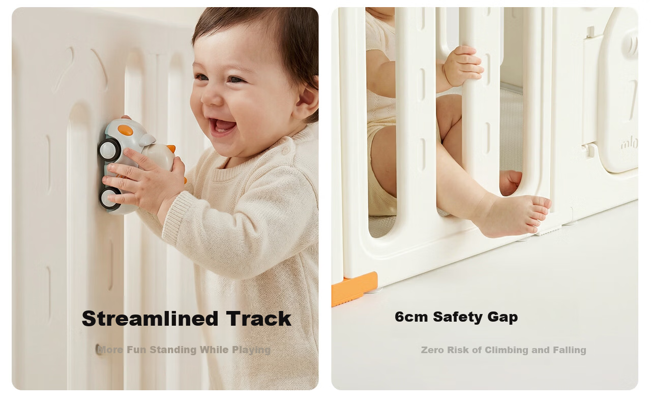 Manlong Dream Car Fence Baby Safety Gate Home Living Room Crawling Mat Floor Walker Guardrail 10+2 18