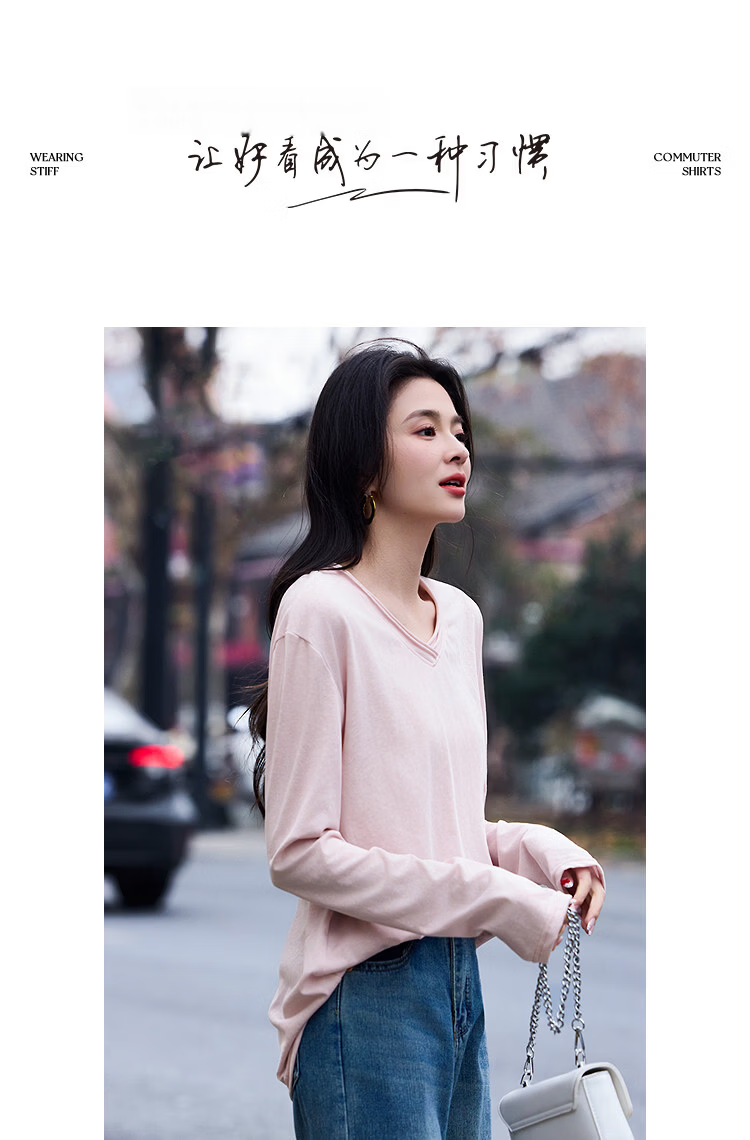 Demana [with Lyocell] Spring Lady Style Cross Neck Cloud Cotton Loose Slim Fit Petite T-Shirt Women Premium Feel 13