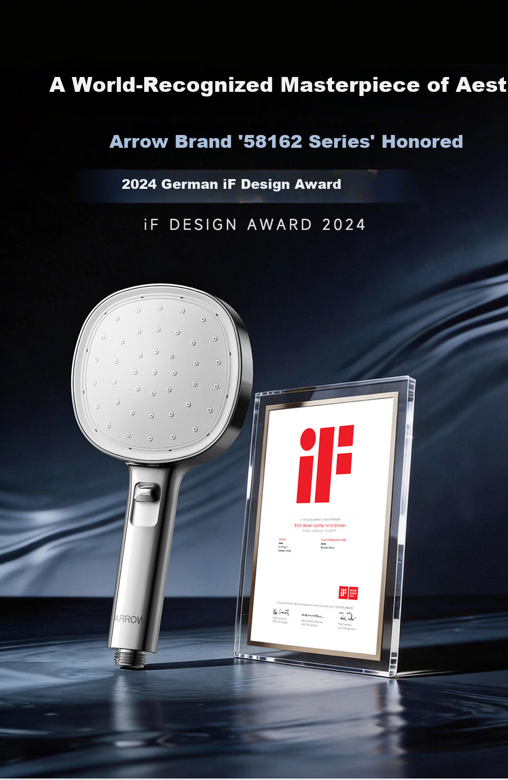 ARROW Self-Cleaning Multifunction Large Panel Handheld Shower Head High-Pressure Single Head AE58162CP 9