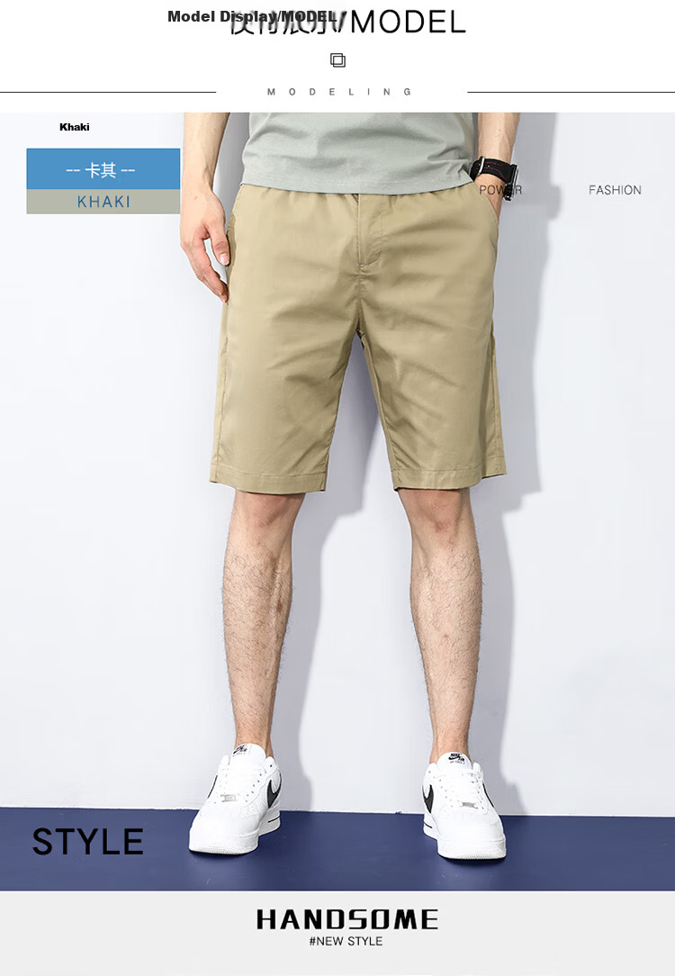 Hodo Men's Summer Cotton Comfortable Multi-Pocket Cargo Shorts Skin-Friendly Sports Five-Point Pants 10