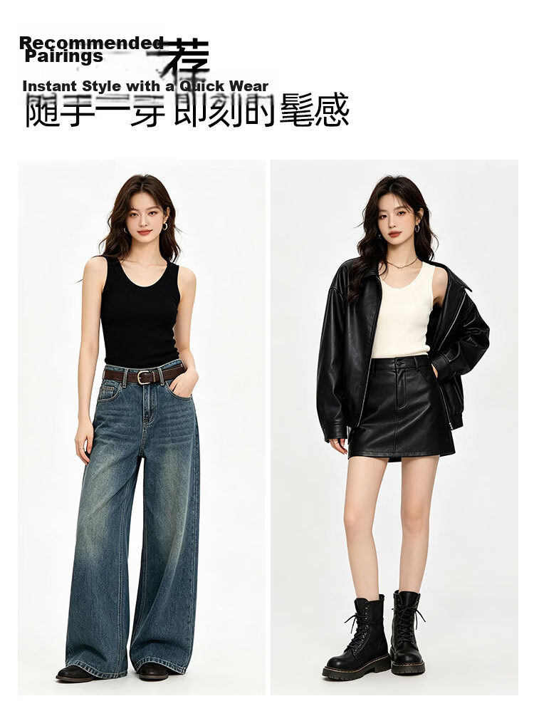 JD Jingzao Summer 100% Wool Base Vest Women Fine Merino Wool Sleeveless Top Tranquil Black M 3
