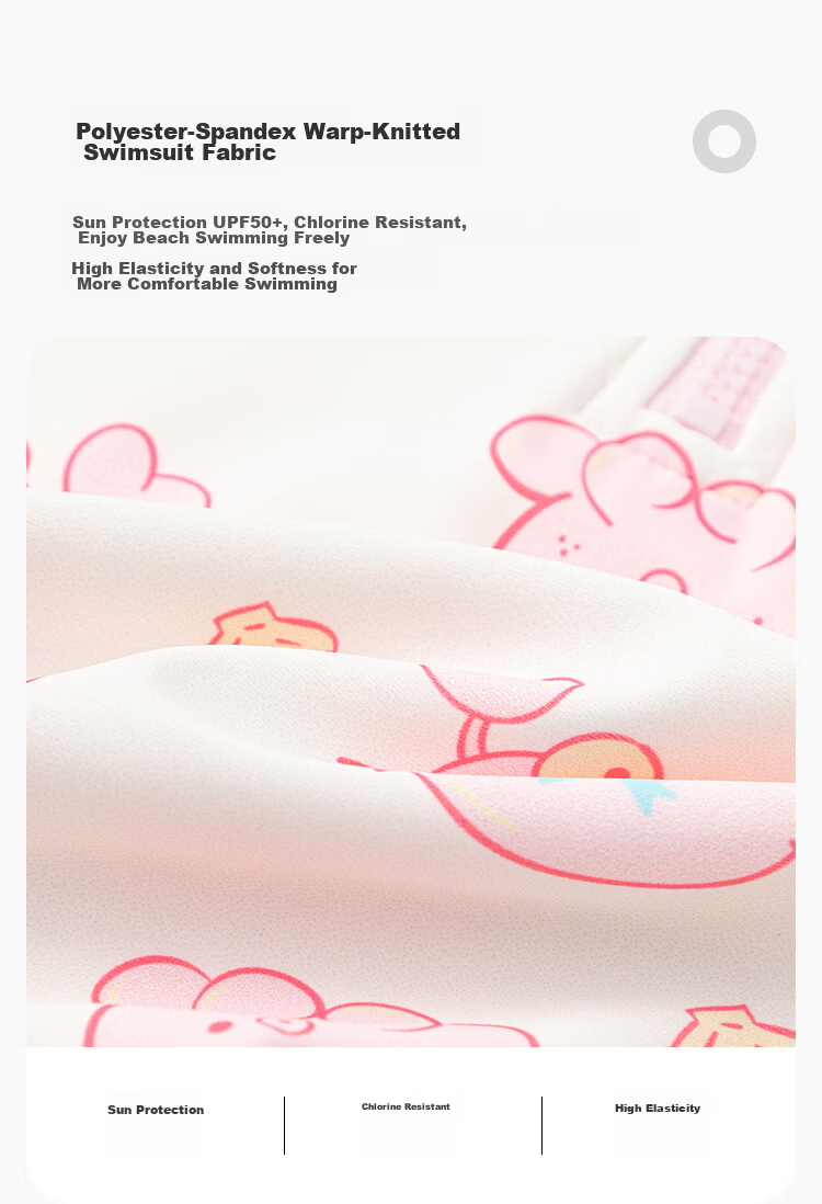 Balabala Kids Swimwear Boys Girls Baby 2026 Summer New Two-Piece Sunscreen Chlorine-Resistant Cartoon Swimsuit Set 3
