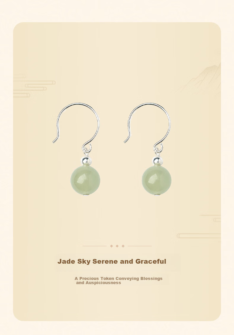 Chinese Jewelry Silver Hetian Jade Stud Earrings for Women 2026 New Commemorative Chinese Style Drop Earrings Premium Birthday Gift for Girlfriend 3